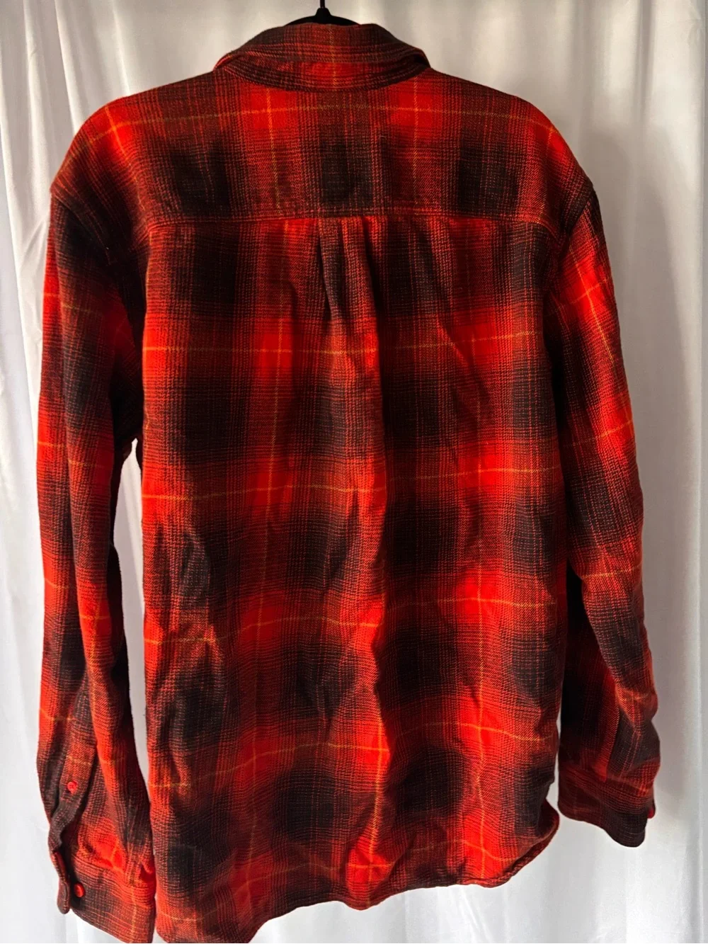The North Face Men's Red & Black Plaid Button-Down Shirt